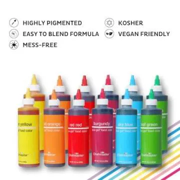 Chefmaster Super Red Liqua-Gel® Food Coloring | Vibrant Color | Professional-Grade Dye for Icing, Frosting, Fondant | Baking & Decorating | Fade-Resistant | Easy-to-Use | Made in USA | 10.5 oz