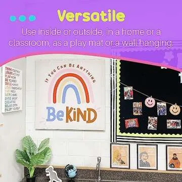 Birdy Boutique Learning Tapestry - Kindness Motivational Poster - Lightweight & Easy to Hang - Wall Hanging Canvas for Bedroom, Playroom, Classroom – 36" X 36"