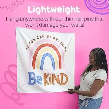 Birdy Boutique Learning Tapestry - Kindness Motivational Poster - Lightweight & Easy to Hang - Wall Hanging Canvas for Bedroom, Playroom, Classroom – 36" X 36"