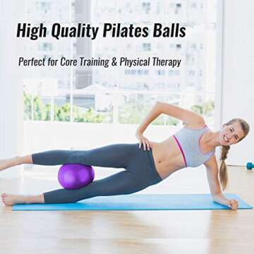 Pilates Ball，Exercise Ball，Barre Ball，9 Inch Small Bender Ballfor for Stability, Barre, Pilates, Yoga, Core Ball Training and Physical Therapy (Home & Gym & Office)