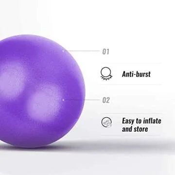 Pilates Ball，Exercise Ball，Barre Ball，9 Inch Small Bender Ballfor for Stability, Barre, Pilates, Yoga, Core Ball Training and Physical Therapy (Home & Gym & Office)