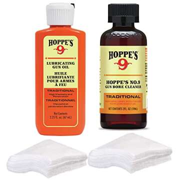 Hoppes, Westlake Market Gun Bore Cleaner Lubricating Oil & Needle Tip Bottle, Premium Cotton Patches...