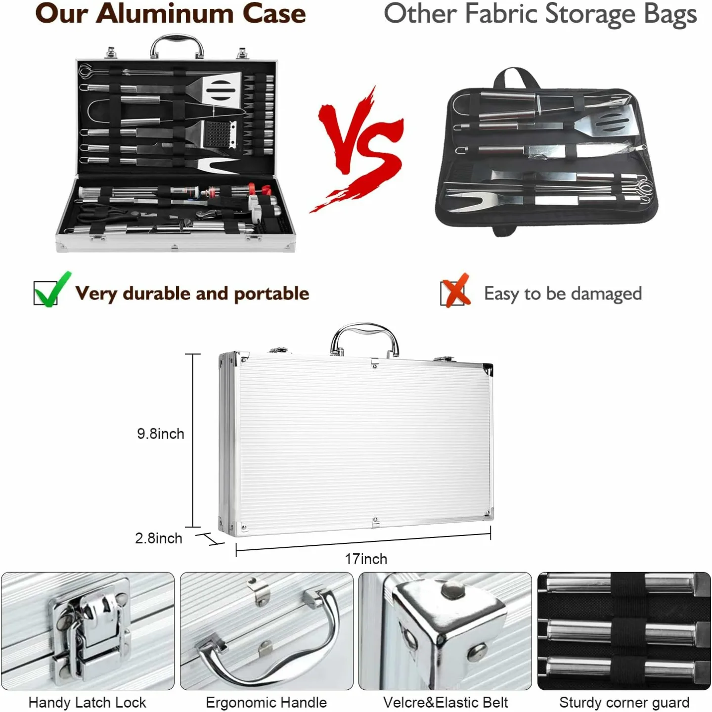 BBQ Grill Tools Set 34PCS - Stainless Steel Accessories