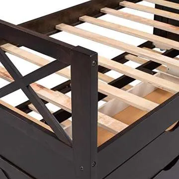 Merax Solid Wood Daybed Bunk Bed No Box Spring Needed