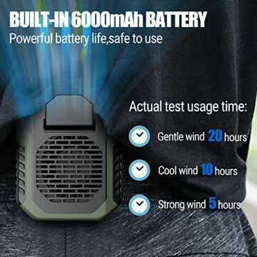 Drosica Waist Fan 6000mAh Rechargeable for Summer