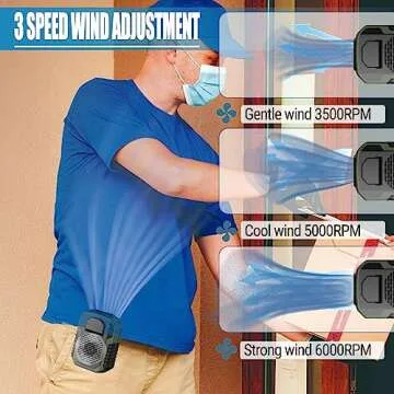 Drosica Waist Fan 6000mAh Rechargeable for Summer
