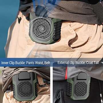 Drosica Waist Fan 6000mAh Rechargeable for Summer