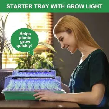 Seed Starter Tray Kit with Grow Light for Indoor Gardening