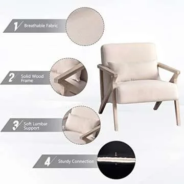 INZOY Mid Century Modern Chair - Stylish Comfort for Any Space