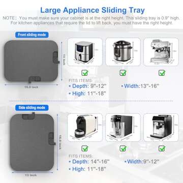 Vidafelic 2-Way Appliance Rolling Tray for Heavy Appliances