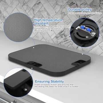 Vidafelic 2-Way Appliance Rolling Tray for Heavy Appliances