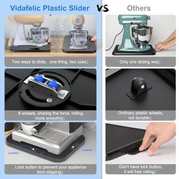 Vidafelic 2-Way Appliance Rolling Tray for Heavy Appliances