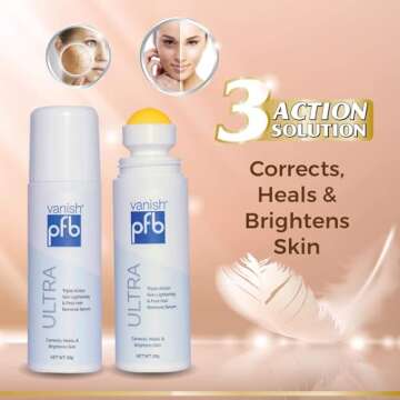 TIDILYS PFB Vanish Ultra with Chromabright & Shitake Mushroom, Triple Action Ingrown Hair & Razor Bump Stopper, Dark Spot Remover, Roll-On Skin Care Treatment - 93g