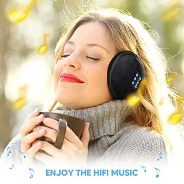 Bluetooth Ear Muffs - Bluetooth 5.0 Headphones Earmuffs Running Ear Warmers Earmuffs for Women Winter Music Earmuffs Outdoor Christmas Stocking Stuffers Gifts for Women Men Dad Mom Teens
