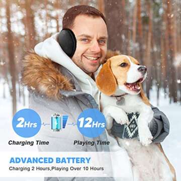 Bluetooth Ear Muffs - Bluetooth 5.0 Headphones Earmuffs Running Ear Warmers Earmuffs for Women Winter Music Earmuffs Outdoor Christmas Stocking Stuffers Gifts for Women Men Dad Mom Teens