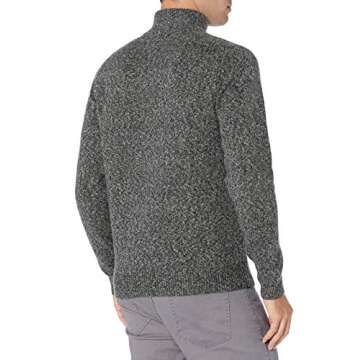 Amazon Essentials Men's Long-Sleeve Soft Touch Quarter-Zip Sweater, Charcoal Marl, Large