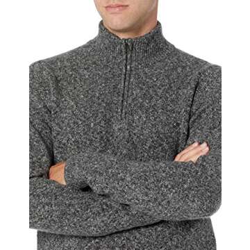 Amazon Essentials Men's Long-Sleeve Soft Touch Quarter-Zip Sweater, Charcoal Marl, Large