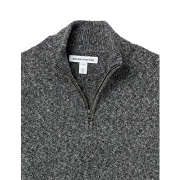 Amazon Essentials Men's Long-Sleeve Soft Touch Quarter-Zip Sweater, Charcoal Marl, Large