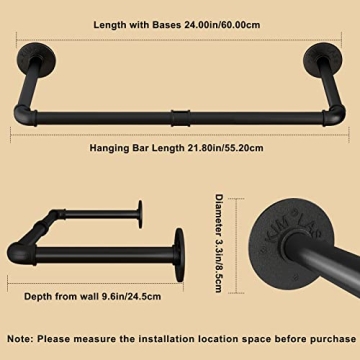 UlSpeed Industrial Pipe Wall Mounted Clothes Rack