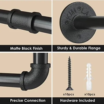 UlSpeed Industrial Pipe Wall Mounted Clothes Rack