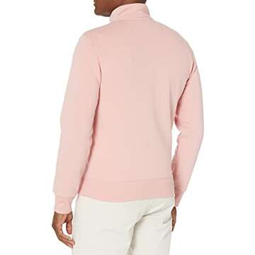 Amazon Essentials Men's Sweatshirt, Mock Neck, Fleece Zip Up, Pink, Medium