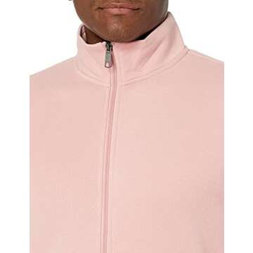Amazon Essentials Men's Sweatshirt, Mock Neck, Fleece Zip Up, Pink, Medium