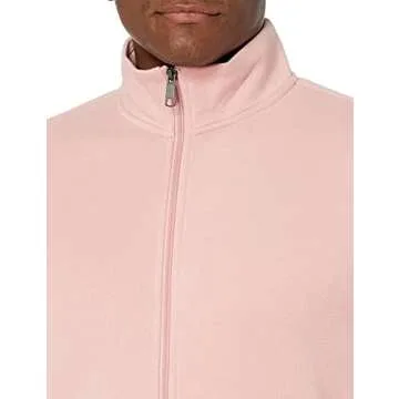 Amazon Essentials Men's Sweatshirt, Mock Neck, Fleece Zip Up, Pink, Medium