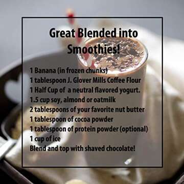 Coffee Flour - J.Glover Mills - 100% All Natural Coffee Flour - Sustainable Vegan Superfood with Antioxidants, Iron, Fiber, Potassium & Protein! - Blend It! Bake it! Love it!