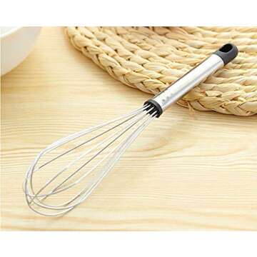 ☀ Dergo ☀ Handle Whisk Stainless steel Kitchen Mixer Wire Beater Tool,egg beater