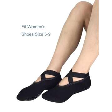 Toes&Feet Yoga Pilates Non Slip Grippy Socks for Women