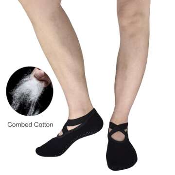 Toes&Feet Yoga Pilates Non Slip Grippy Socks for Women