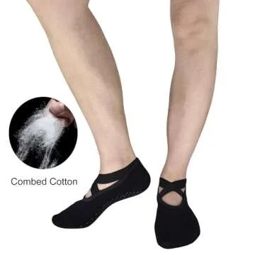 Toes&Feet Yoga Pilates Non Slip Grippy Socks for Women