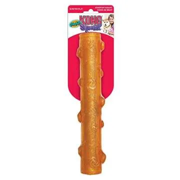 KONG - Squeezz Crackle Stick - Strong Indoor/Outdoor Dog Toy (Assorted Colors) - For Large Dogs