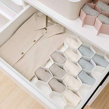 Dalanpa Honeycomb Drawer Divider Organizer for Easy Storage
