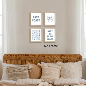 KSDUT Coastal Wall Art Prints Set of 4 Unframed 8x10