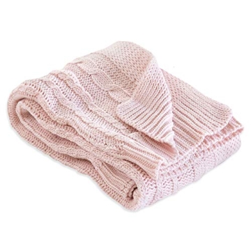 Burt's Bees Baby Organic Cable Knit Blanket - 100% Soft Breathable Cotton, 30x40 Inches