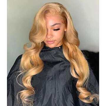Ali Pearl AliPearl Wig #27 Body Wave 5x5 HD Lace Front Closure Wigs Human Hair Honey Blonde Transparent Glueless Lace Front Wigs Human Hair Wigs For Black Woman 180% Density Hair (22 Inch)