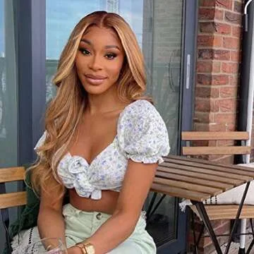 Ali Pearl AliPearl Wig #27 Body Wave 5x5 HD Lace Front Closure Wigs Human Hair Honey Blonde Transparent Glueless Lace Front Wigs Human Hair Wigs For Black Woman 180% Density Hair (22 Inch)