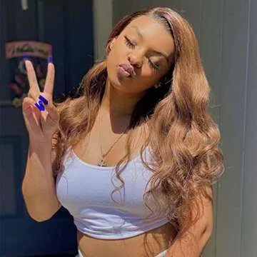 Ali Pearl AliPearl Wig #27 Body Wave 5x5 HD Lace Front Closure Wigs Human Hair Honey Blonde Transparent Glueless Lace Front Wigs Human Hair Wigs For Black Woman 180% Density Hair (22 Inch)