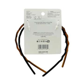 Scunci Effortless Beauty Headbands, 1-Inch Wide, 2-Count (1-Pack)