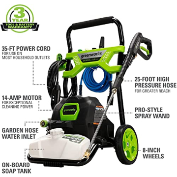 Greenworks 2000 PSI Electric Pressure Washer for Easy Cleaning