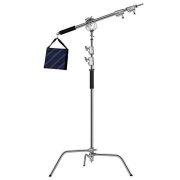 GVM Heavy Duty C Stand with Boom Arm - Max Height 10ft for Photographers