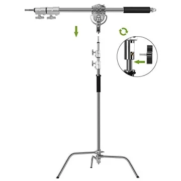 GVM Photography C Stand with Boom Arm - 10ft Adjustable