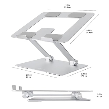 Ergonomic Laptop Stand by Amazon Basics - Adjustable & Portable