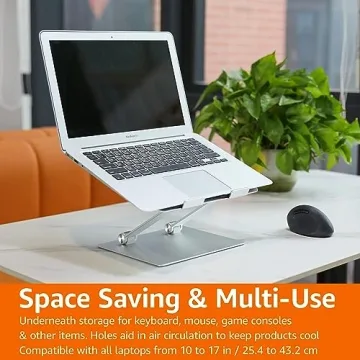 Ergonomic Laptop Stand by Amazon Basics - Adjustable & Portable