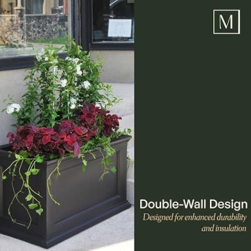 Mayne Fairfield 20in x 36in Self-Watering Rectangle Planter