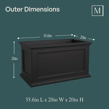 Mayne Fairfield 20in x 36in Self-Watering Rectangle Planter
