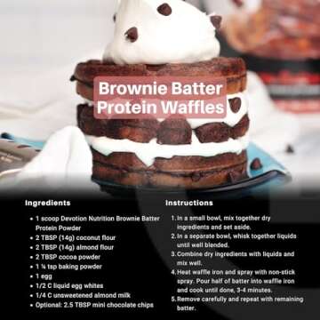 Devotion Nutrition Protein Powder Blend | Gluten Free, Keto Friendly, No Added Sugars | 1g MCT | 20g Whey & Micellar Protein | 12 Single Serving Packets (Brownie Batter)