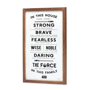 Open Road Brands Disney Star Wars In This House Family Rules Wood Wall Decor - Large Star Wars Wall ...