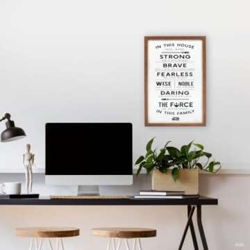 Open Road Brands Disney Star Wars In This House Family Rules Wood Wall Decor - Large Star Wars Wall Art for Living Room, Movie Room or Man Cave